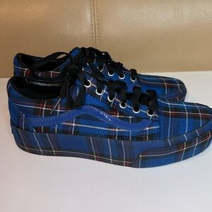 Vans Checkered Blue Platform Sneakers